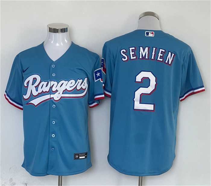 Men%27s Texas Rangers #2 Marcus Semien Blue With Patch Cool Base Stitched Baseball Jersey->los angeles dodgers->MLB Jersey